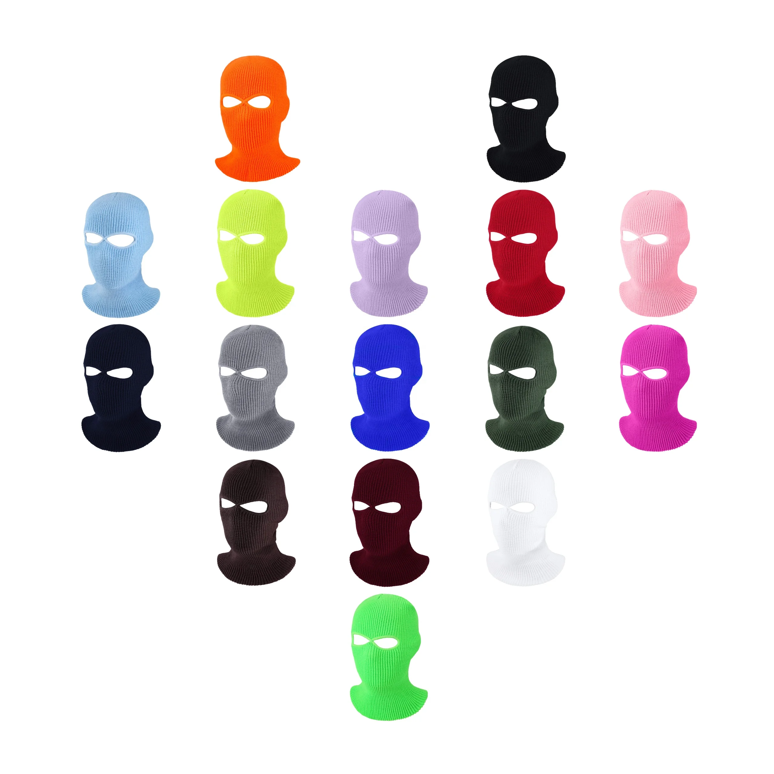 Winter skimask Full Face Ski Mask Knitted Custom 2 hole Balaclava