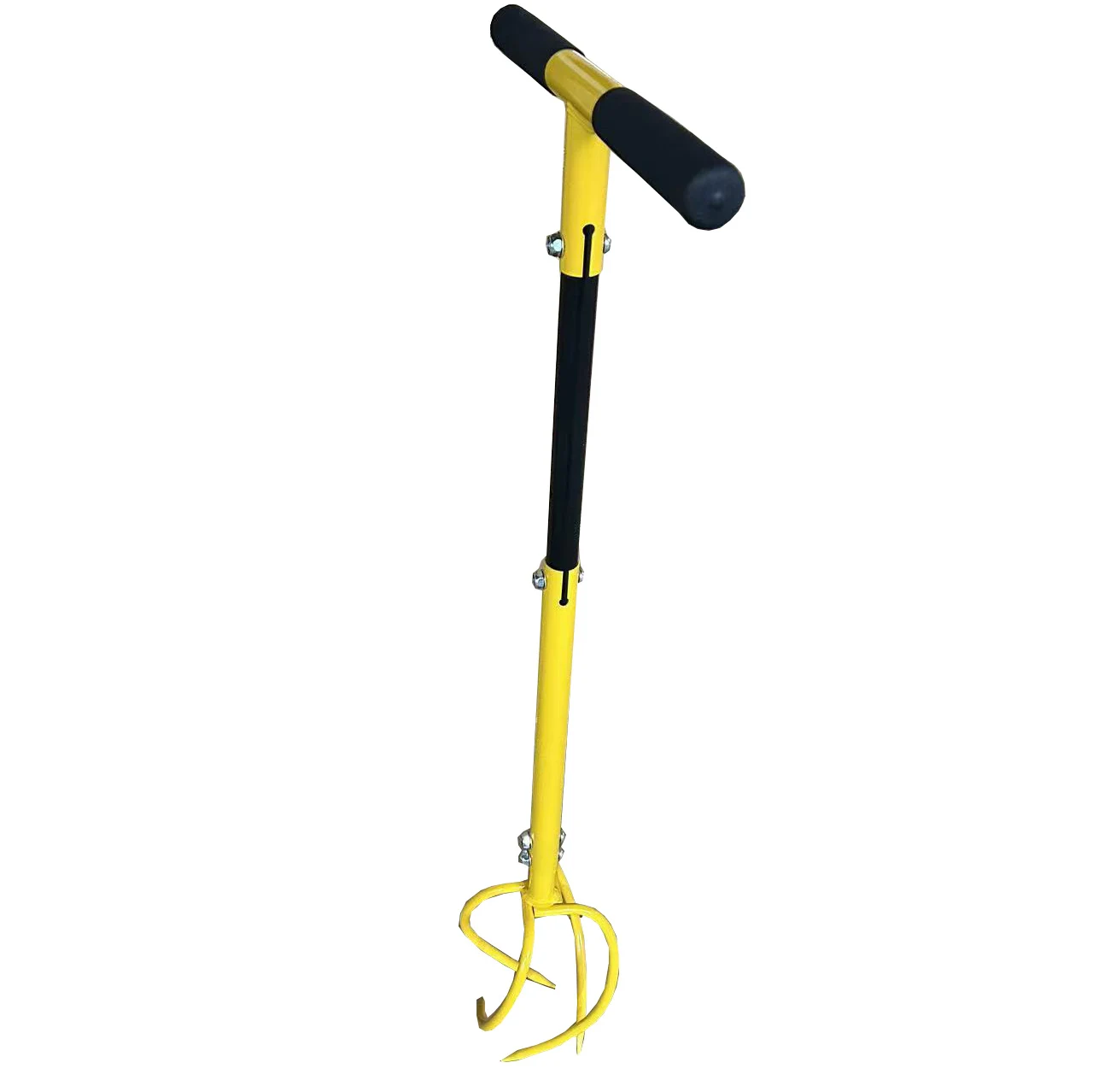 2 in 1 Replaceable Head Manual Garden Twist Tiller Claw Cultivator & Sod Plugger Plant Transplanter Long Handle