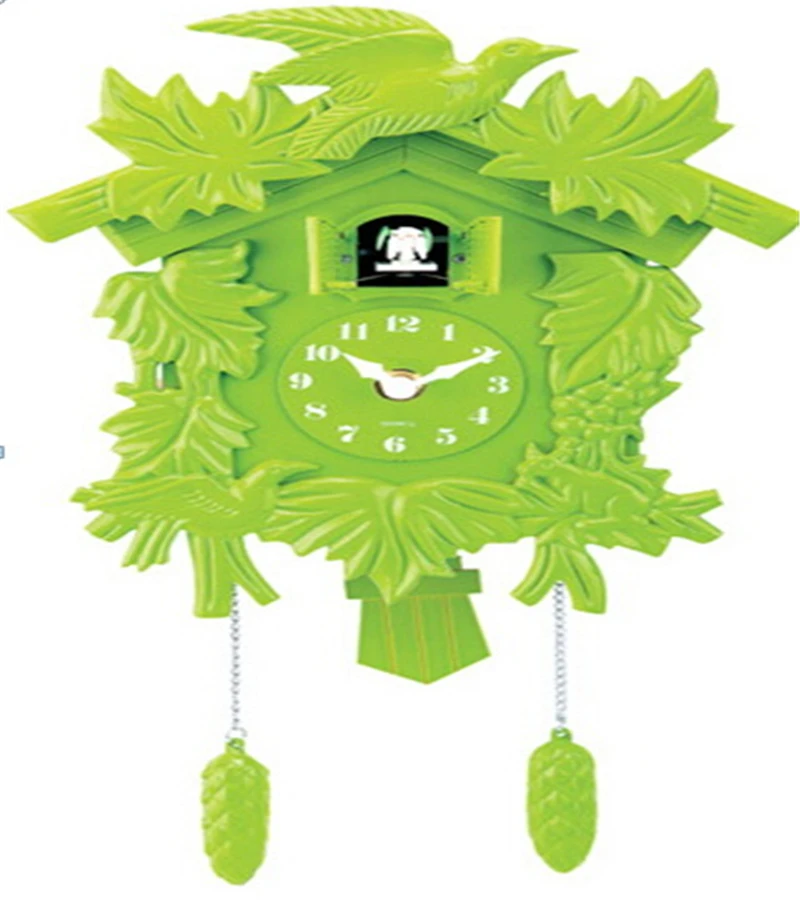 
gift clock pendulum wall clock plastic cuckoo clock with bird come out 