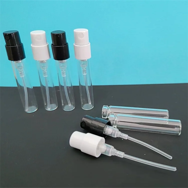 2ml Mini Travel Tube Glass Lab Bottle Sample Black White Perfume Bottle Spray Bottle