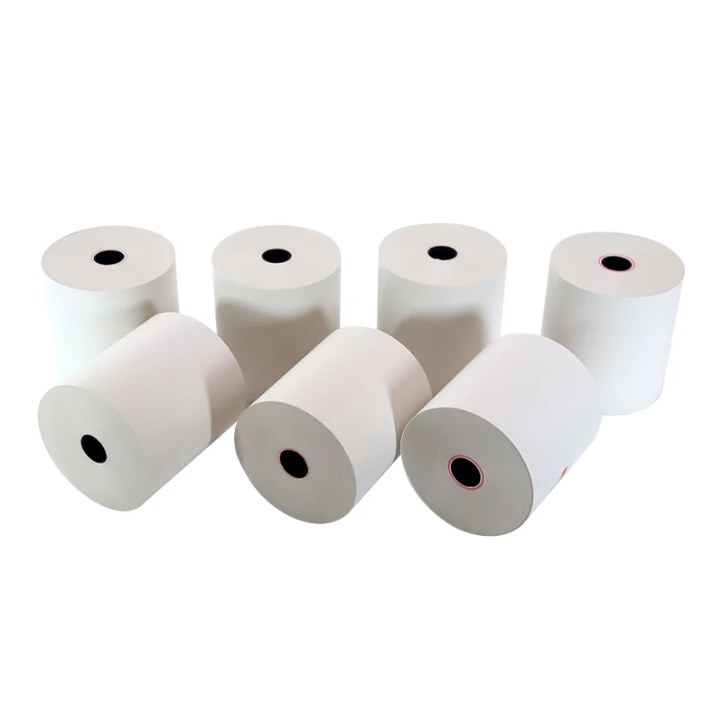 Thermal Cash Register Paper Free Samples 48gsm Free Sample 80*75mm Single POS Machine Plastic Core Thermal Paper Roll 80 X 70