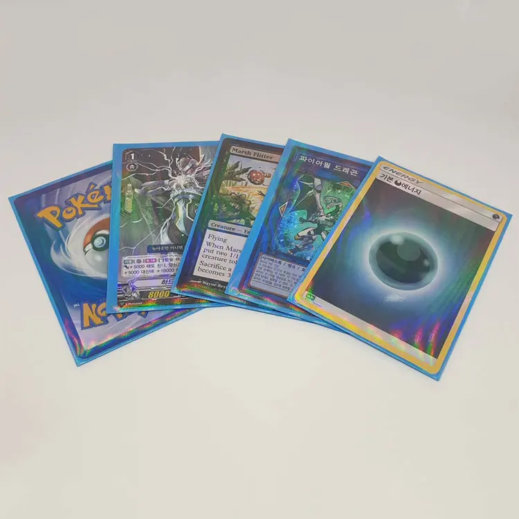 High Quality Laser Flashing Card Sleeves Holographic Card Sleeves Trading Card Holographic Foil Protective Sleeves Plastic