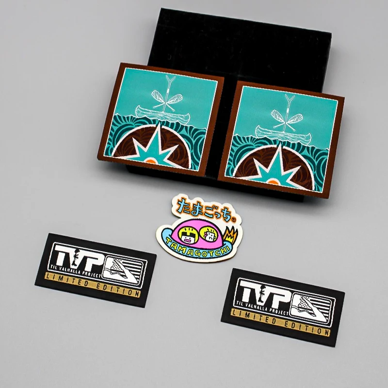 Factory Custom Clothing Label Tag Iron-On Backing with End Fold Washable Polyester for Garments Shoes Bags