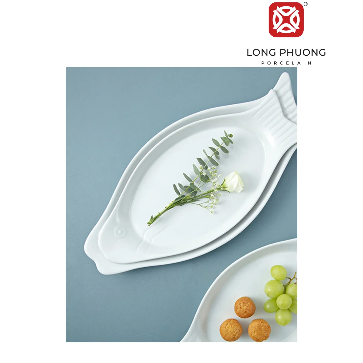 Wholesale Unique Fish Shape Ceramic Plate Customized Sizes Serving Salad Decoration Hotel/Restaurants/Kitchen