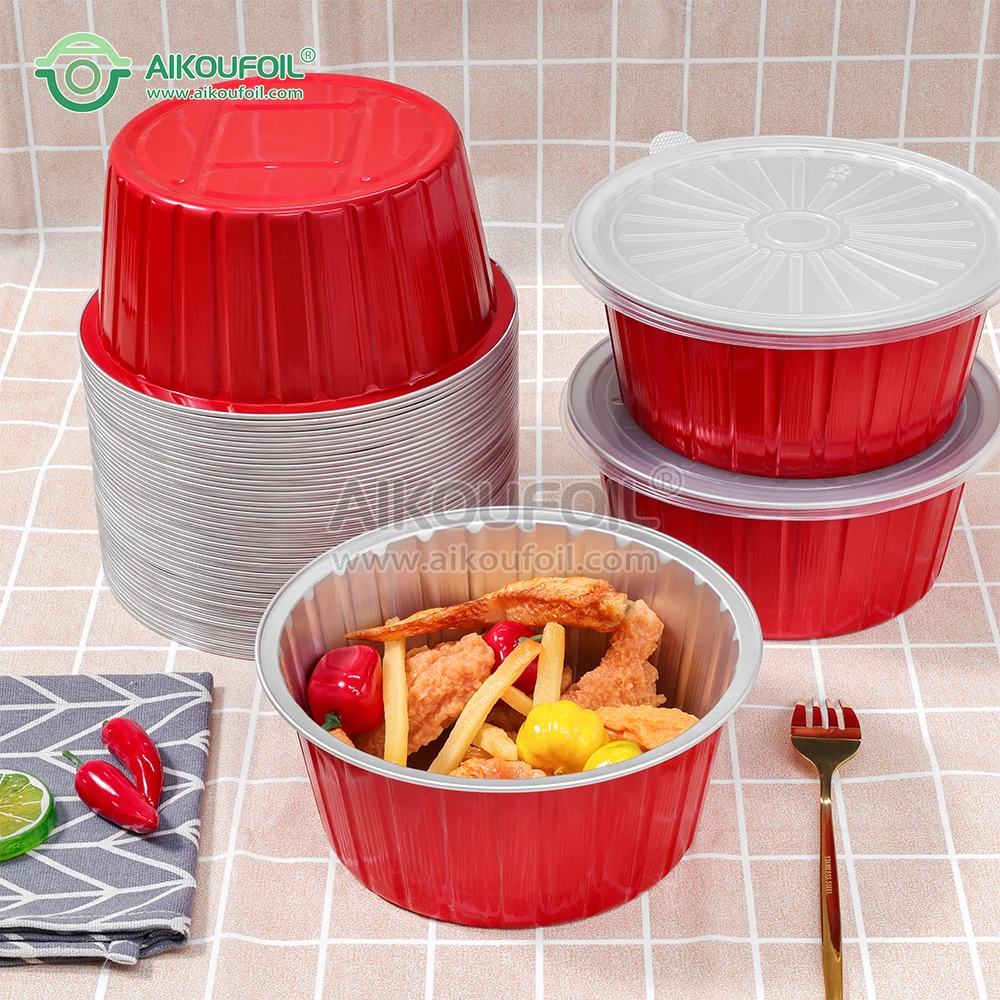 Disposable aluminum meal foil tray for food packaging by vacume machine aluminum foil container