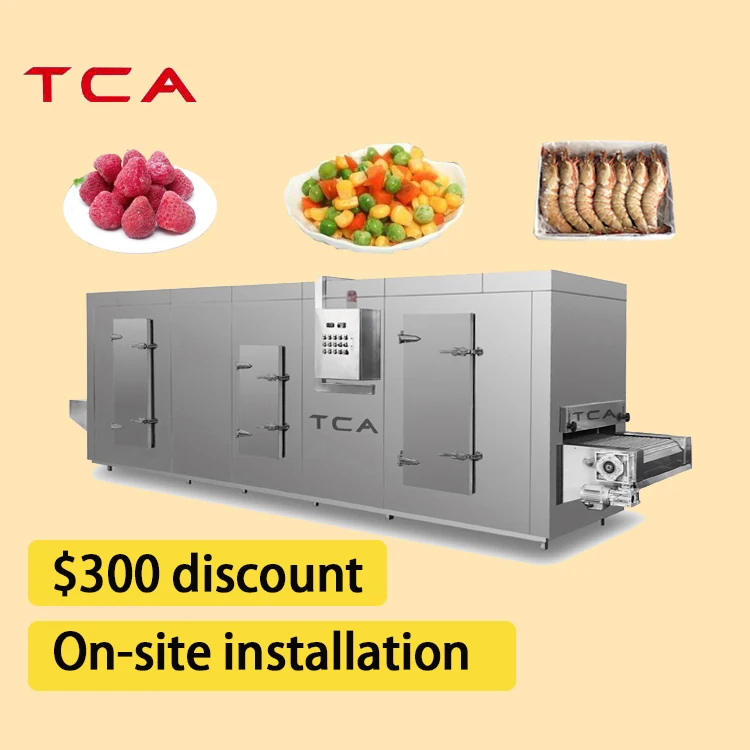 TCA Industrial manufacturer frozen fruits and vegetable processing iqf freezing tunnels blast freezer machines
