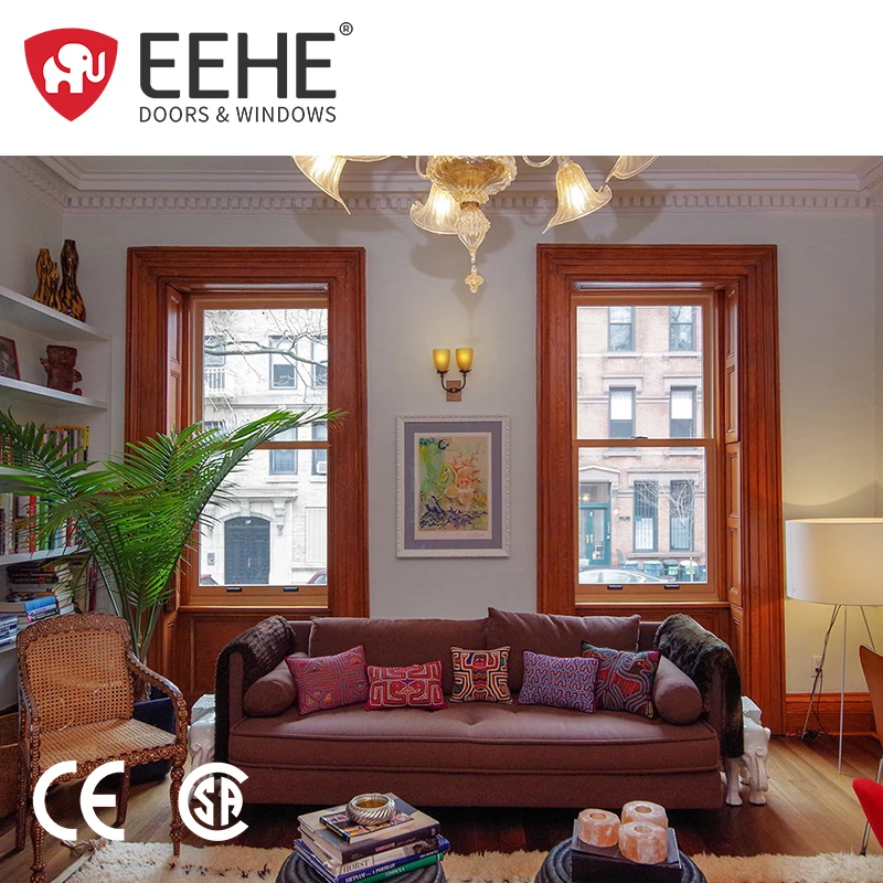 EEHE NFRC Certified Double Hung Windows Aluminum Screens Glass Hung Windows
