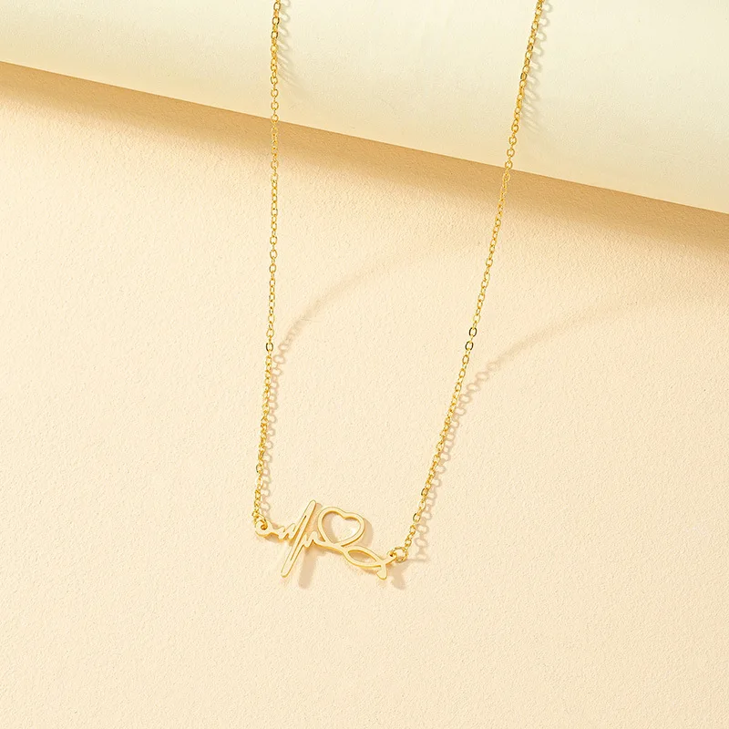 Hot Selling Fashion stainless steel stethoscope heart ECG doctor nurse medical necklace Jewelry