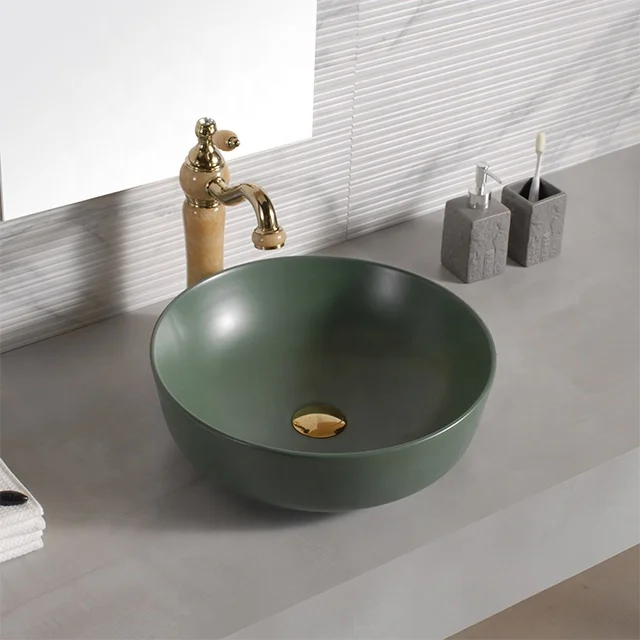 Lavabo темно-зеленый круглый умывальник для