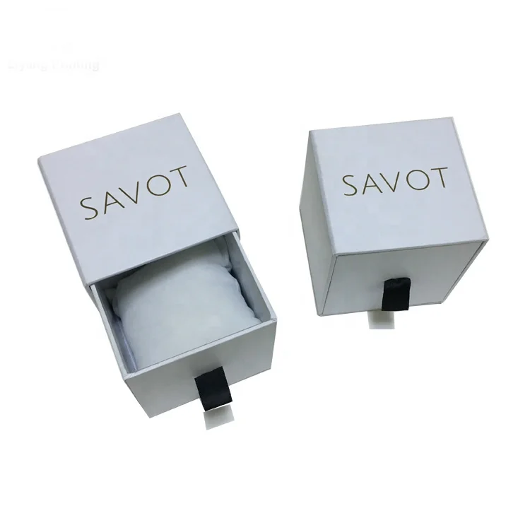 Bracelet or Smart Watch Packaging Drawer Slide Gift Box Luxury Custom Watch Box Gold with Pillow Insert