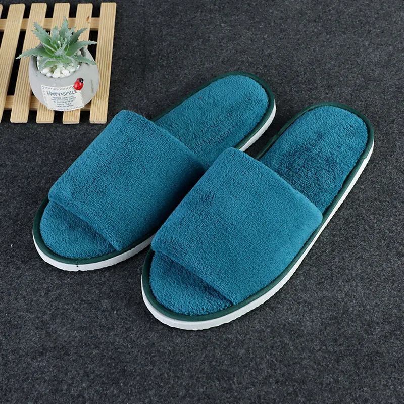 Wholesale of disposable slippers for hotels, homestays, and hotels with thickened coral velvet open end slippers for guests