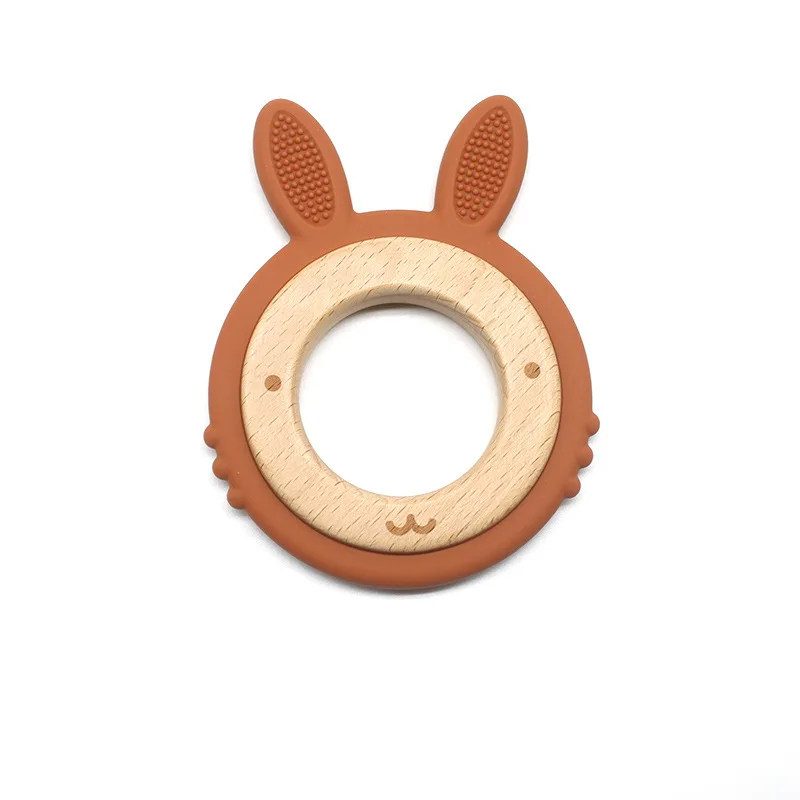 Comfortable High Quality Baby Teething Tool Durable Gum Toy Smooth Beechwood Teether