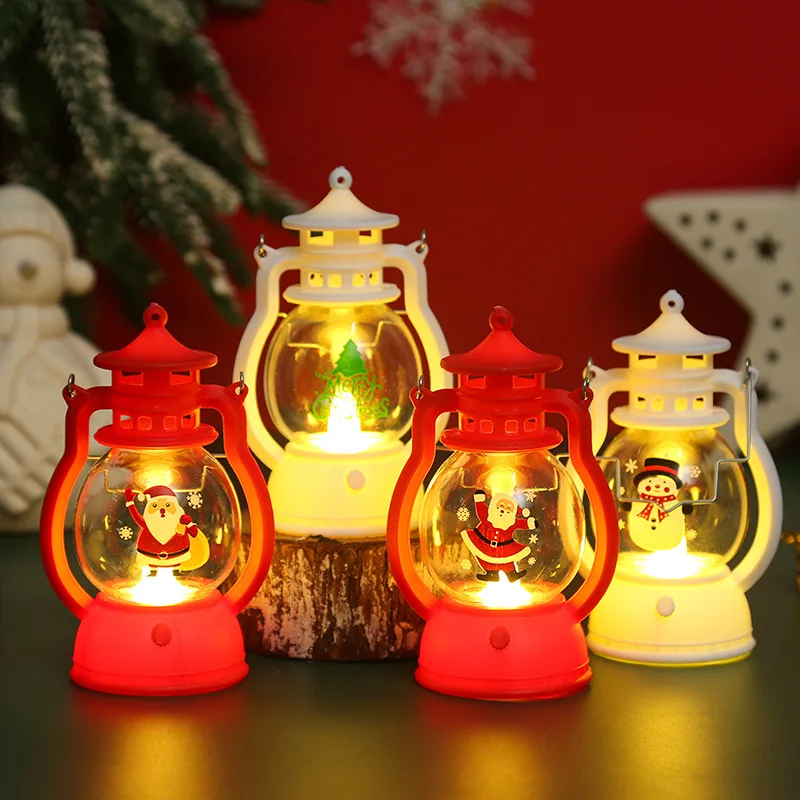 Christmas Decorations Led Portable Oil Lamp Santa Claus Snowman Night Light Christmas Gift Decoration Lantern