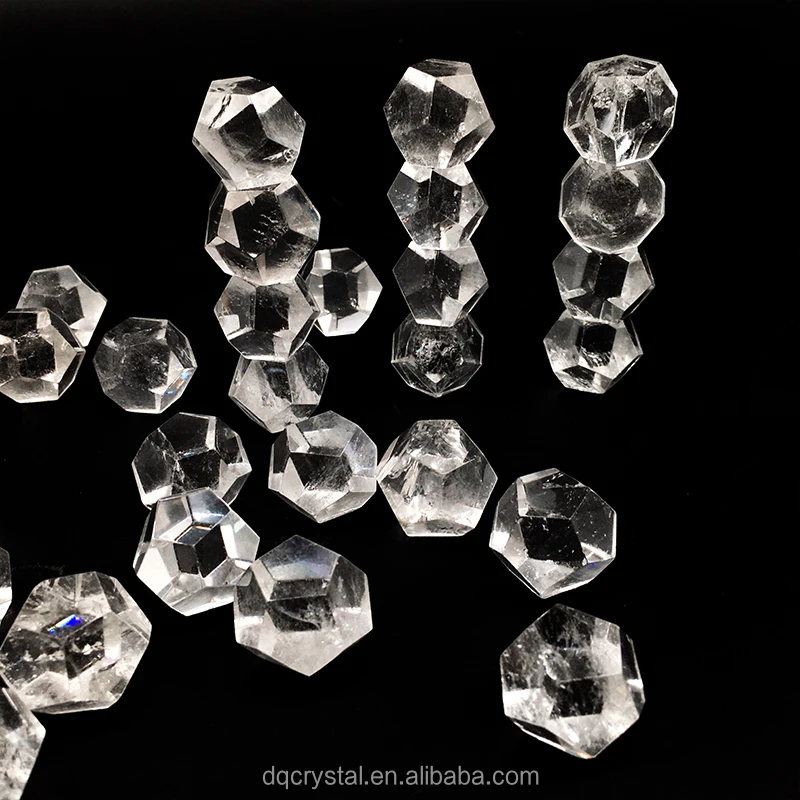 Wholesale Natural Crystals Polyhedron Reiki Gemstone Carving Sphere Clear quartz Polyhedron tumble For Decoration