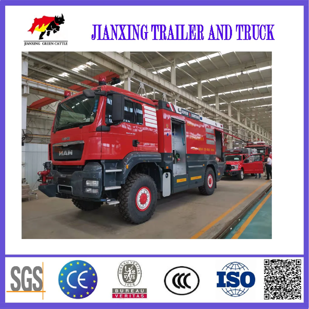 4*2 Double row cab 6 wheels Fire Fighting Truck factory Price For Sale