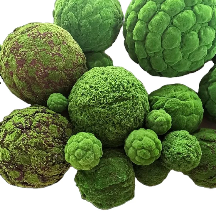 Hot selling artificial decorative green marimo moss balls for garden or home
