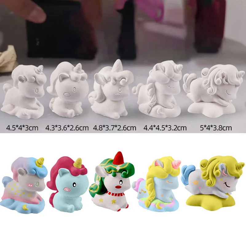 Hot Selling DIY Cartoon Graffiti Paint Plaster Doll 3D White Embryo Painted Gypsum Doll Toy