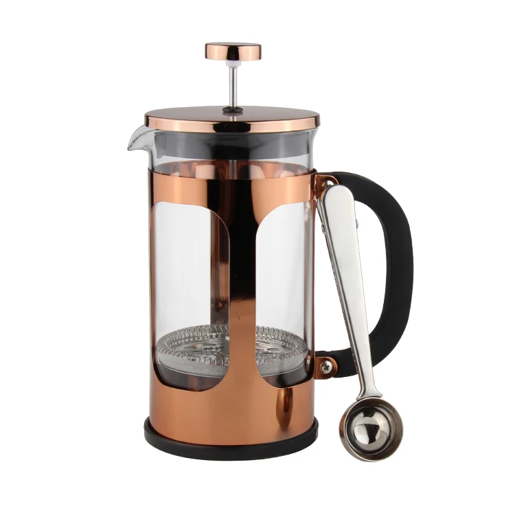Emode Custom 350ml/600ml/1000ml  BPA Free Glass French Press Coffee Maker With Stainless Steel Planger French press set