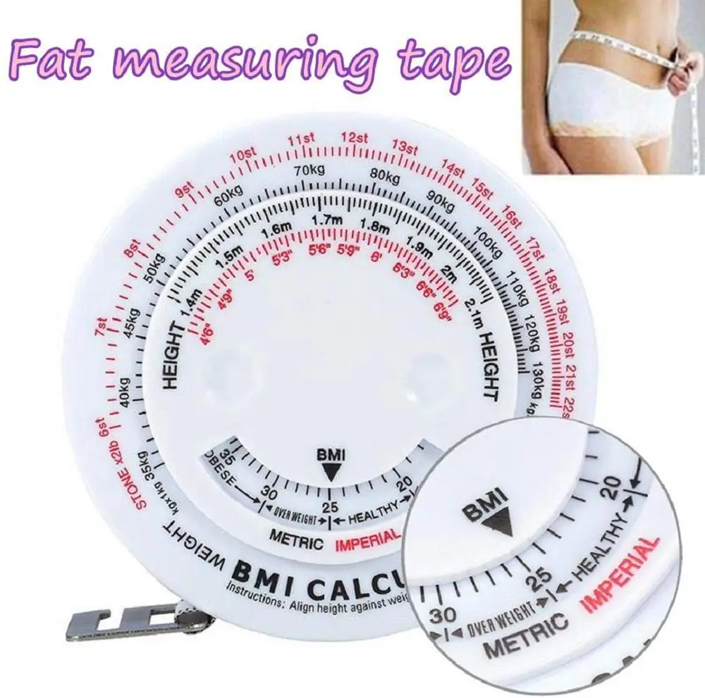 BMI Body Mass Index Retractable 1.5m Measuring Tape Diet Weight Loss Calculator Tape Measure Tools Logo Custom