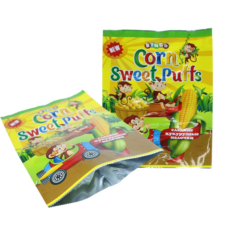 Corn Packaging Bags Custom Logo Food Grade Aluminum Foil Flexible Sachet Back Sealing Corn Packaging Plastic Film Roll For Food