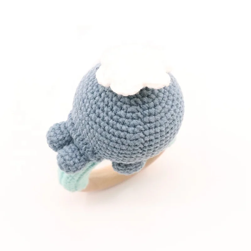 Оптовая продажа, детские деревянные кольца, погремушки, игрушки ручной работы, крючком, Кит, игрушка для прорезывания зубов