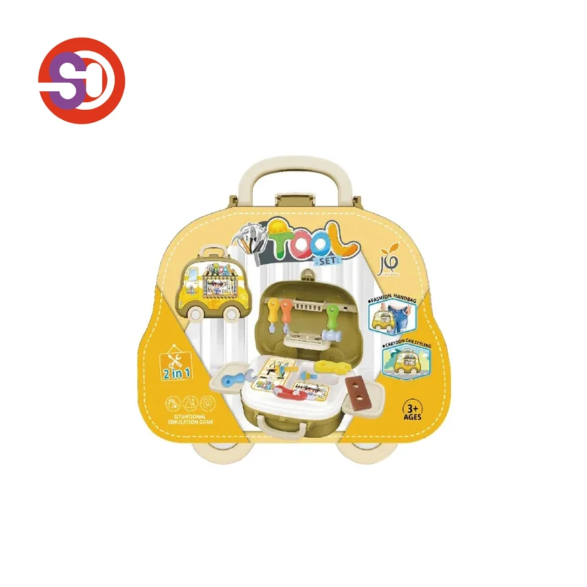 2023 Suitcase 2 in 1 Plastic Tool Kit Toy Construction Tool Box Toy Set For Kids