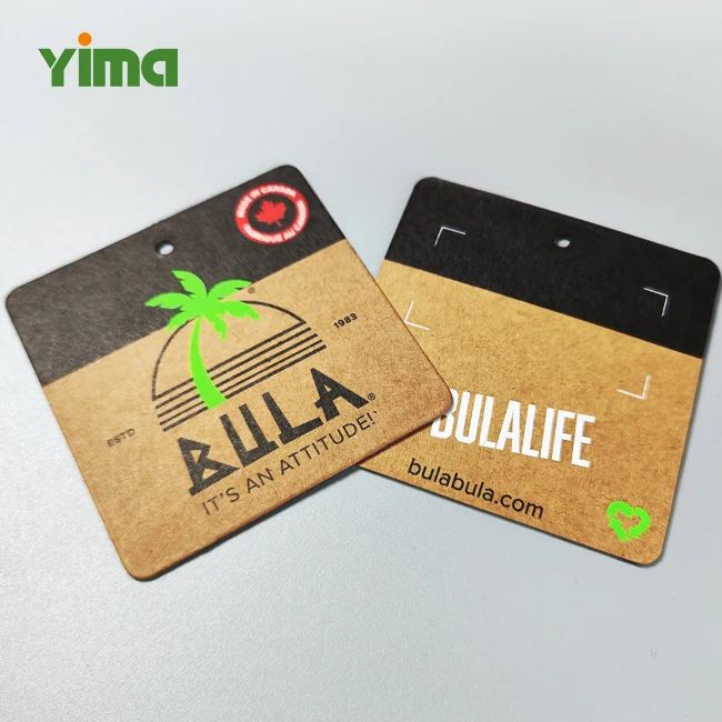 Eco-Friendly Recycled printing logo paper tag a set sticker label clothing accessories clothes tag for clothing