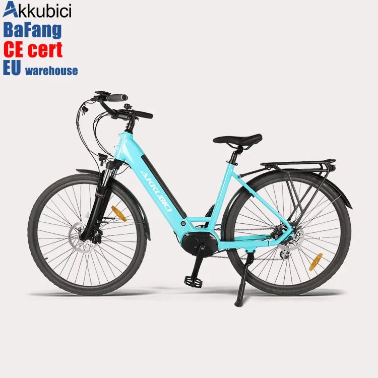Akkubici CE lady long range M200 bafang bicicleta electrica mid drive lithium battery electric city bicycle european warehouse