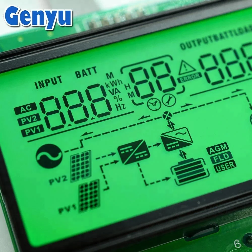 Yellow green solar charger lcd display for inverter lcd 7 segment mini 7 segment lcd module