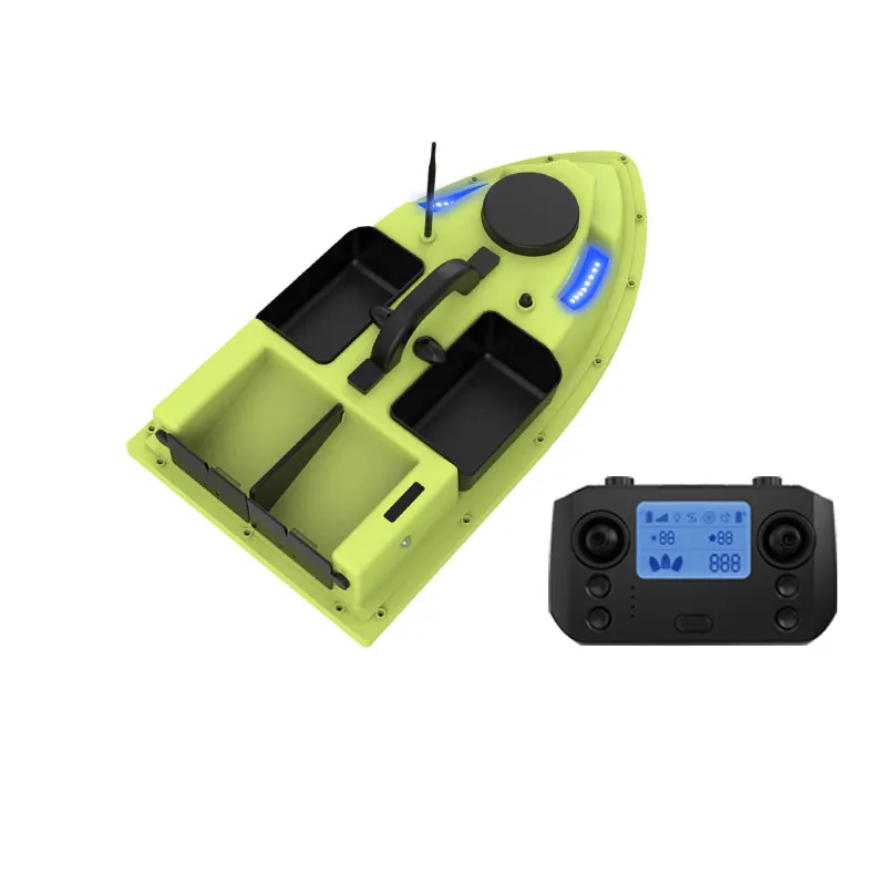 Новая популярная 2023 рыболовная Радиоуправляемый шлюпка 5200ma 4 бункера с легкой лентой морская Gps карп приманка лодка