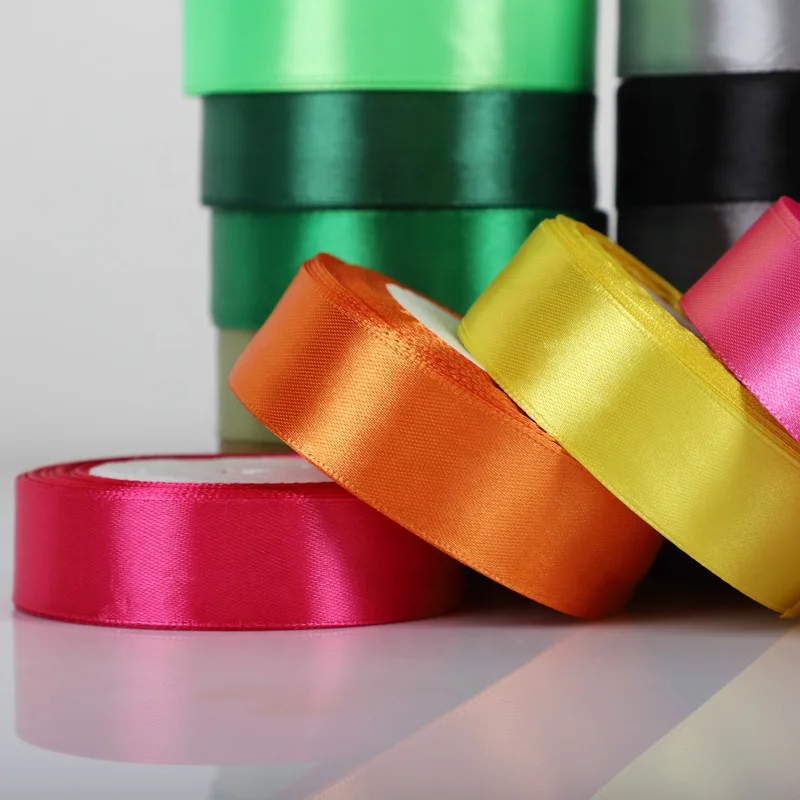 Wholesale Satin Ribbon Customized Colors Width 2 cm Solid Color high quality Smooth Satin Ribbon