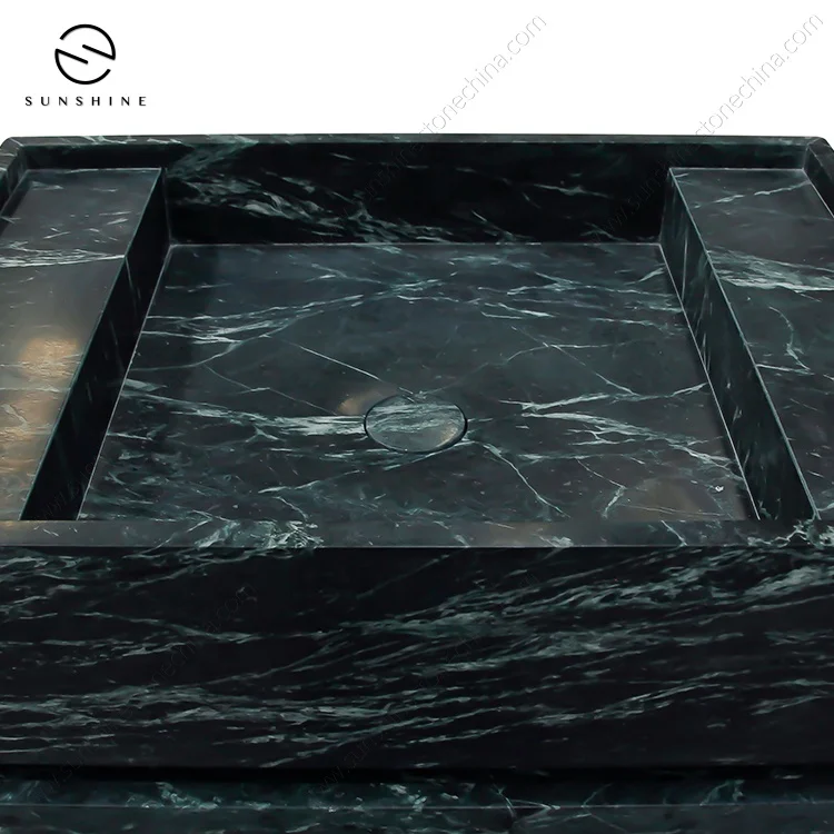 Sanitary Ware Italian Style Bathroom Decoration Free Standing Natural Marble Washing Sink Cabinet