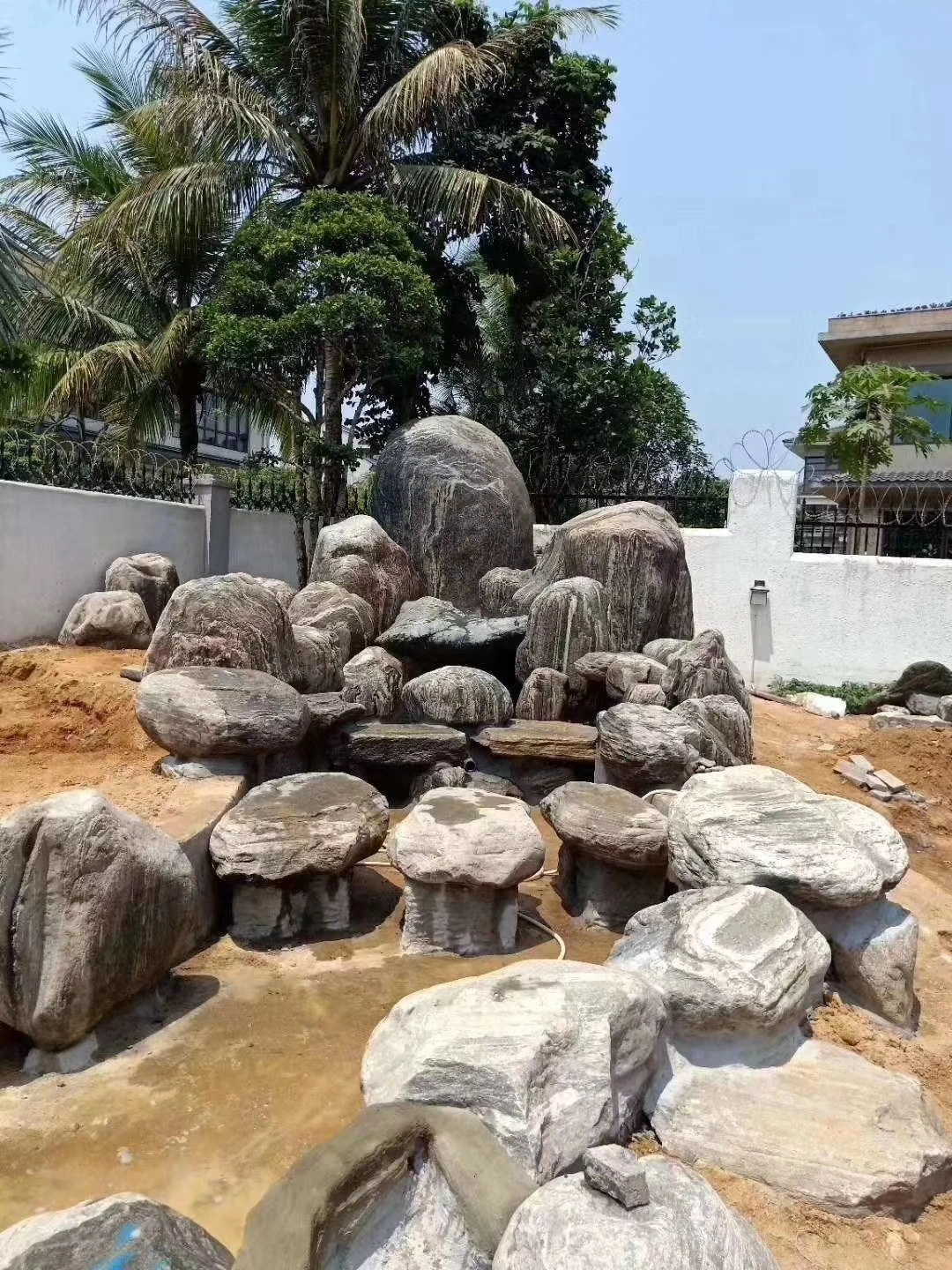 white with stripe 150-1000mm big size of river stone rocks for waterfall landscape