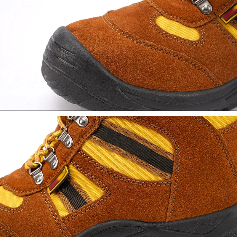 New design cow leather work boots hiking boots Oil and puncture resistant safety shoes for men
