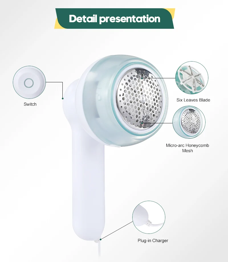 Custom Carpet Lint Cleaner 6-Leaves Electric Fabric Lint Remover for Sofa