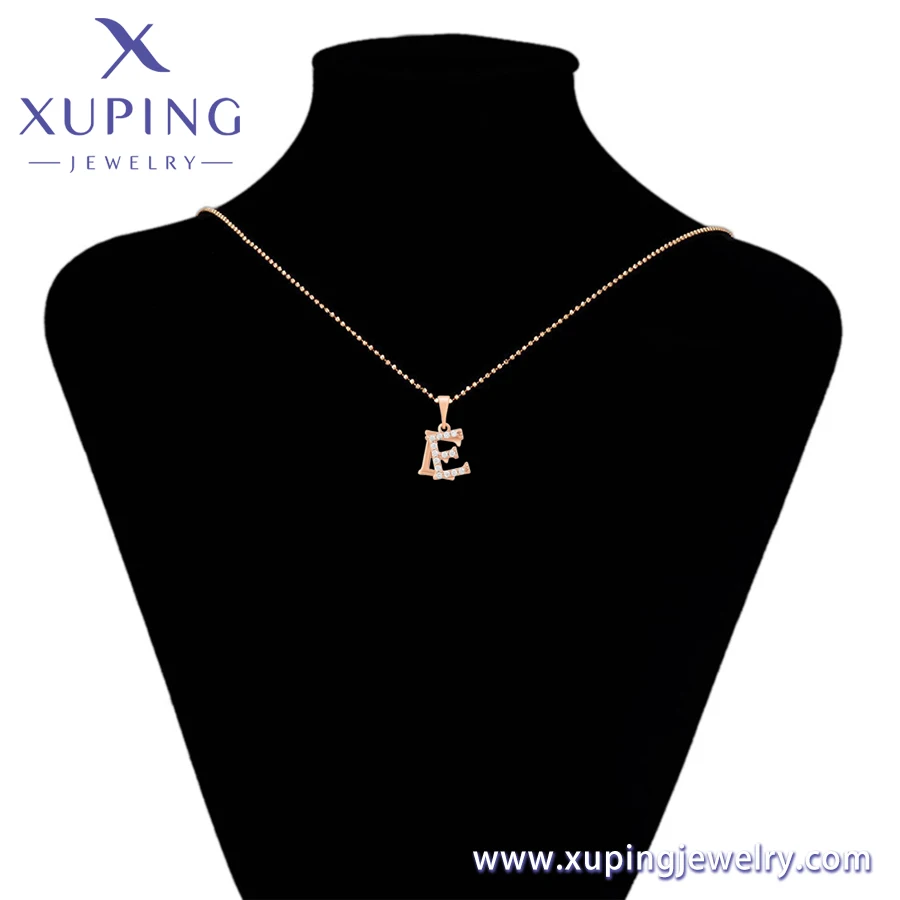 A00920018 xuping jewelry Rose gold classic style letter E pendants for women men unisex elegant fashion simple pendant