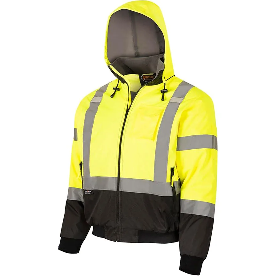 HCSP  workwear high visibility  work jacket welding jacket with reflecting high visibility custom reflective reflective strip