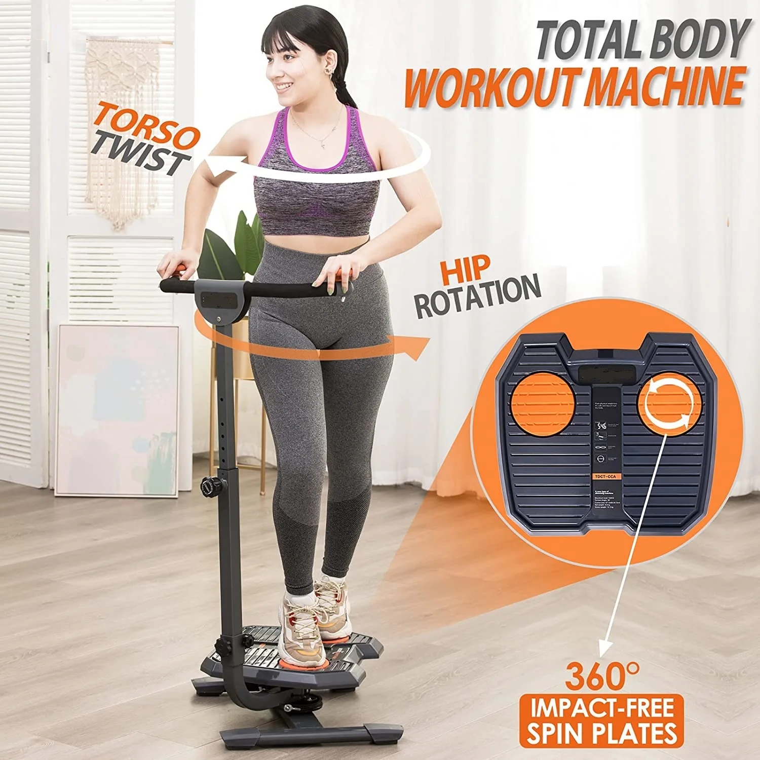 Multifunctional Waist Twisting & Stepper Cardio Folding Machine ABS Trainer with Rotary Disc for Sports & Entertainment