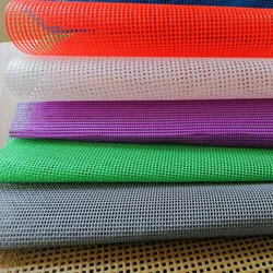 Reinforced Colorful Plastic Mesh PVC Coated Mesh Tarp Materials Vinyl Mesh Fabric