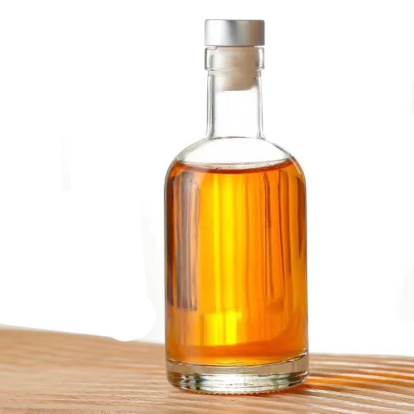 Manufacturer Luxury Clear Empty Round 500ml 750ml Wine Glass Bottles For Liquor Whisky rum tequila