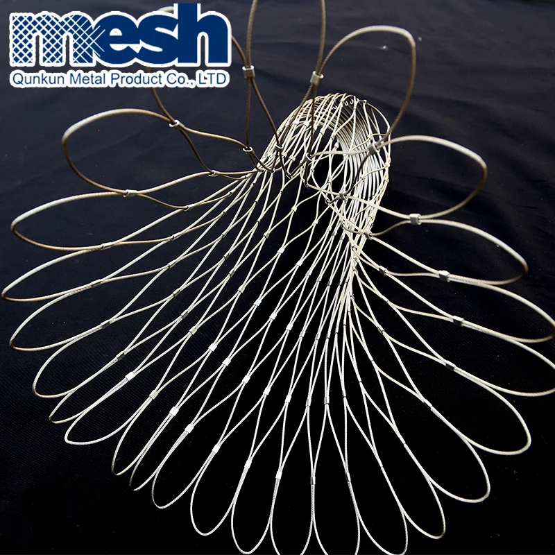 Ferrule Type rope mesh Zoological enclosure Stainless steel wire rope zoo fencing mesh