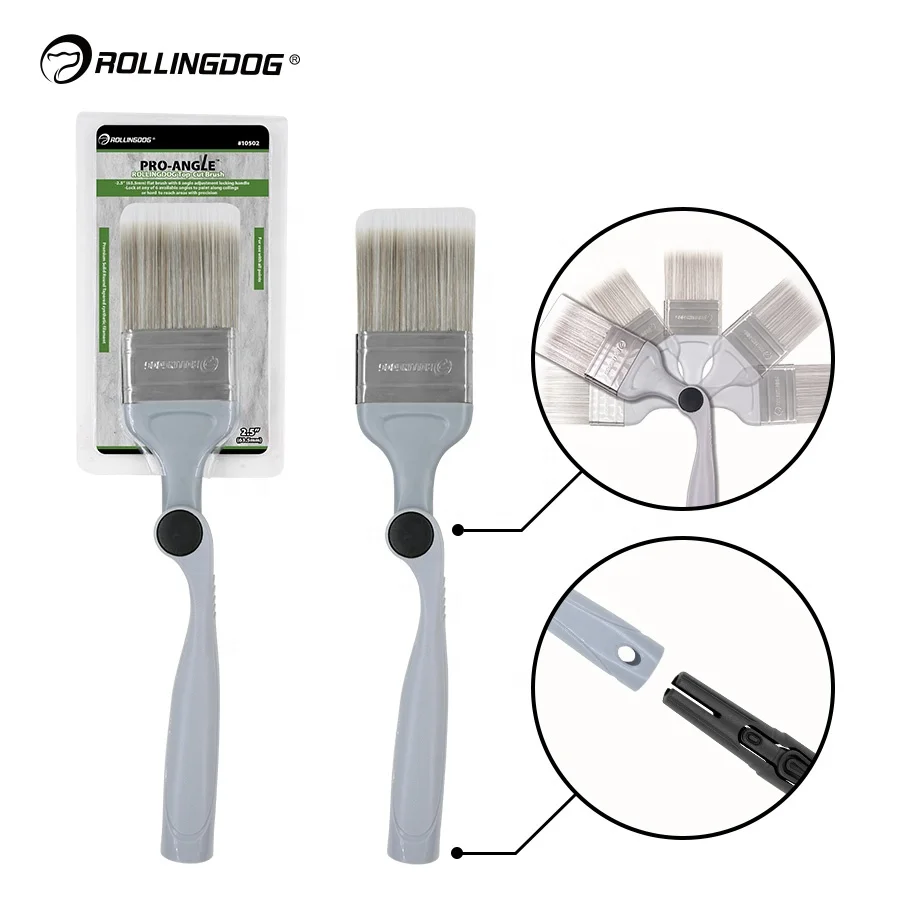 ROLLINGDOG PRO-Angle Top-Cut 2.5 (63.5mm) Cutting in Decorating Synthetic Glossing Wall House Lossless Edging Long Paint Brush