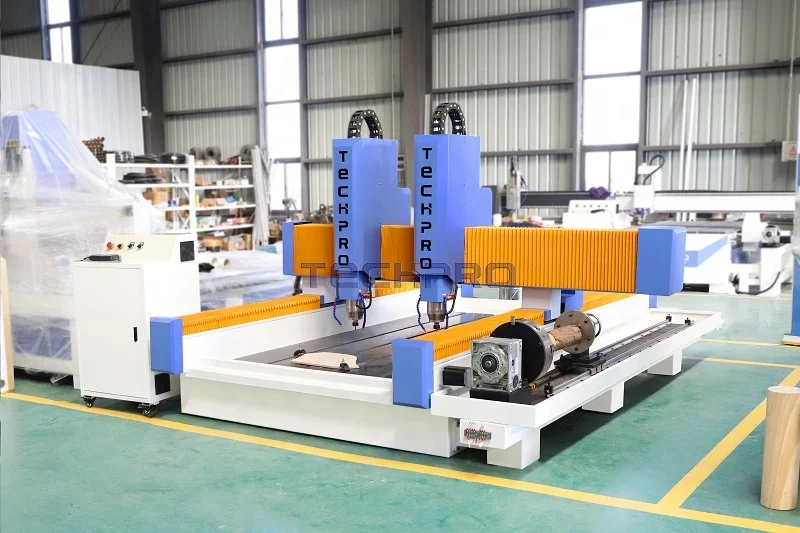 4 Axis CNC Stone Marble Granite Carving Machine with Double Heads Stone Engraving Machine Router Stone Engraving Machine