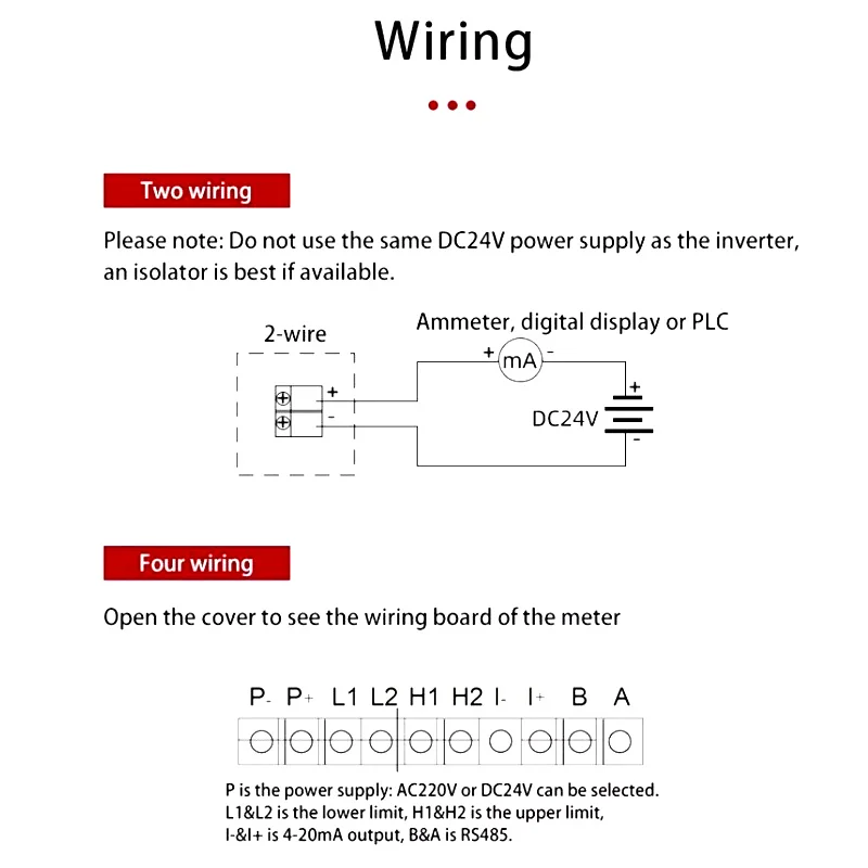 DC24V AC220V Ultrasonic Water Level Indicator Ultrasound Level Meter Ultrasonic Level Sensor Water Pump Alarm Controller