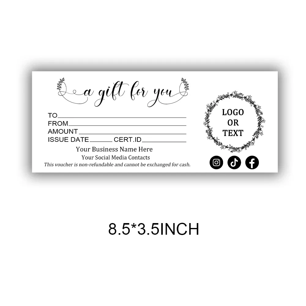 Gift-Voucher Blank Gift Certificate Gift Card With Logo