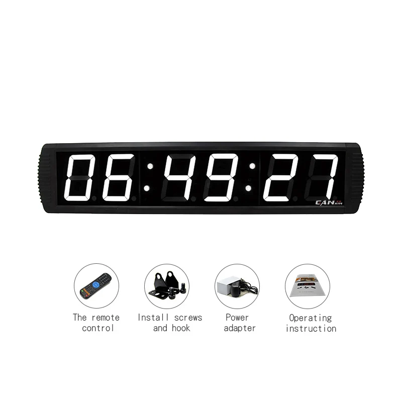  Ganxin 4 дюйма 6 цифр Amazon Горячая Распродажа большие цифровые настенные часы с