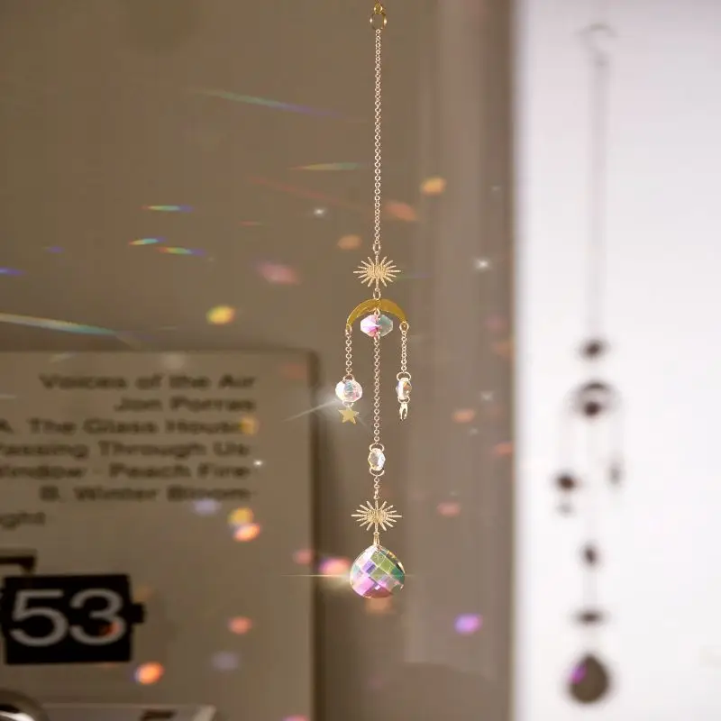 Dropshipping Sun Catcher Hanging Suncatcher Shiny Rainbow Crystal Prism Ball Decor And Suncatchers Moon