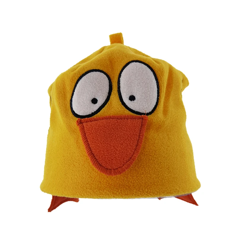 children hats cute animal face Warm Hats winter kids embroidery polar fleece beanie
