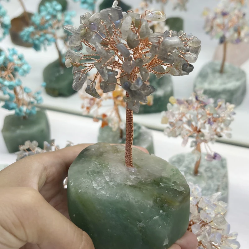 Натуральное Хрустальное сокровище, счастливое дерево, Хрустальный Лазурит, счастливое дерево фэн-шуй