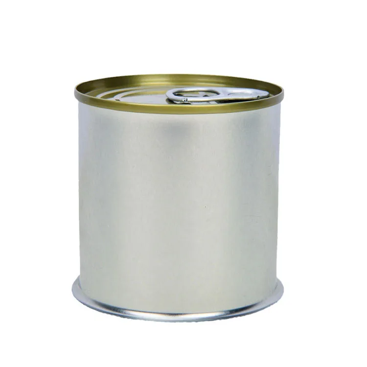 custom round empty metal tin can with lid paint and adhesive bottle for packing